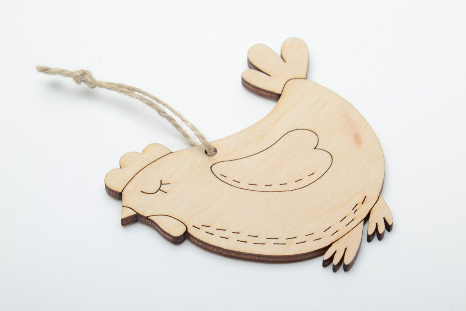 Plywood blank figurine of chicken for painting photo 2