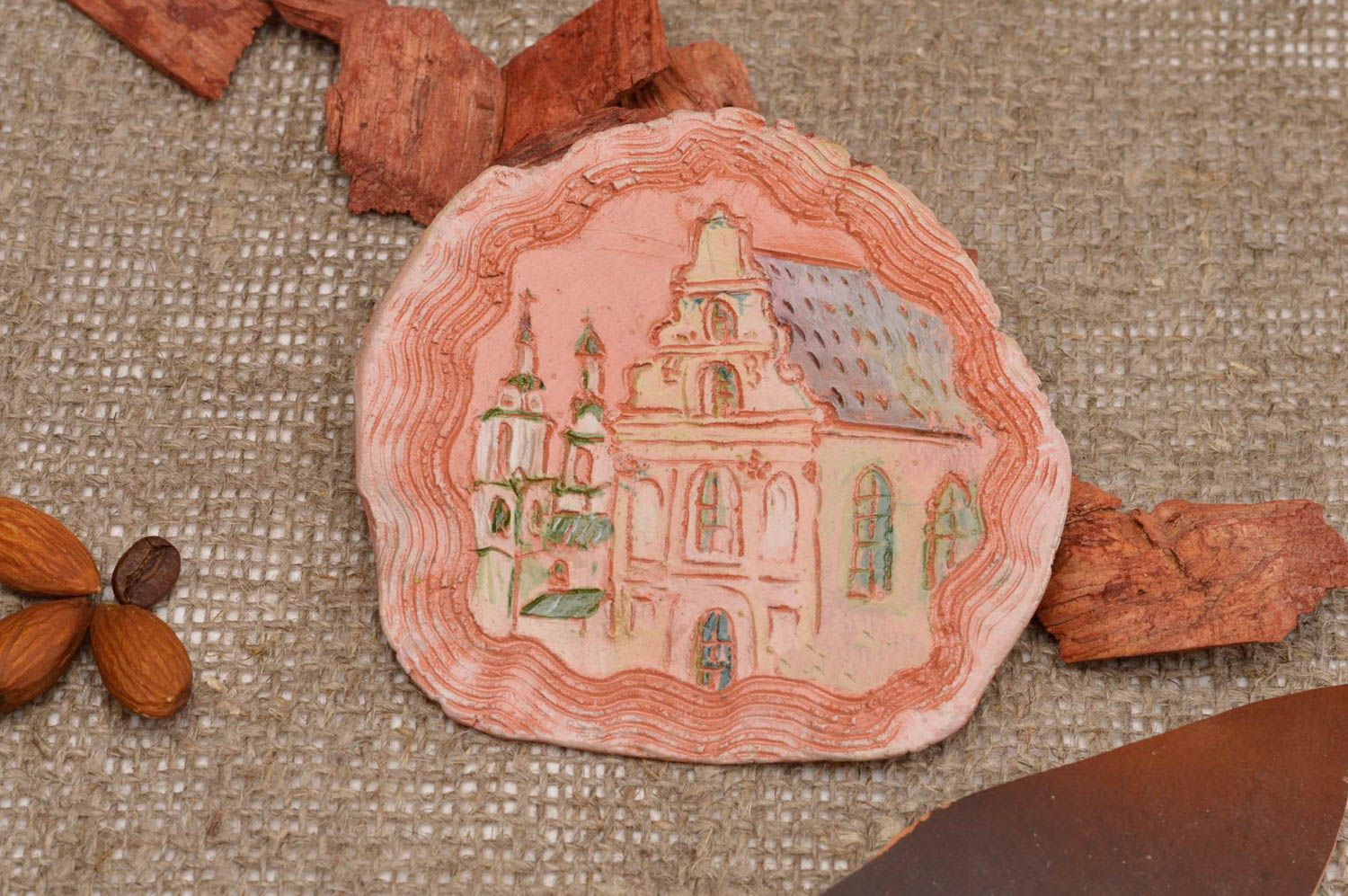 Imán de cerámica artesanal regalo original elemento decorativo catedral foto 1