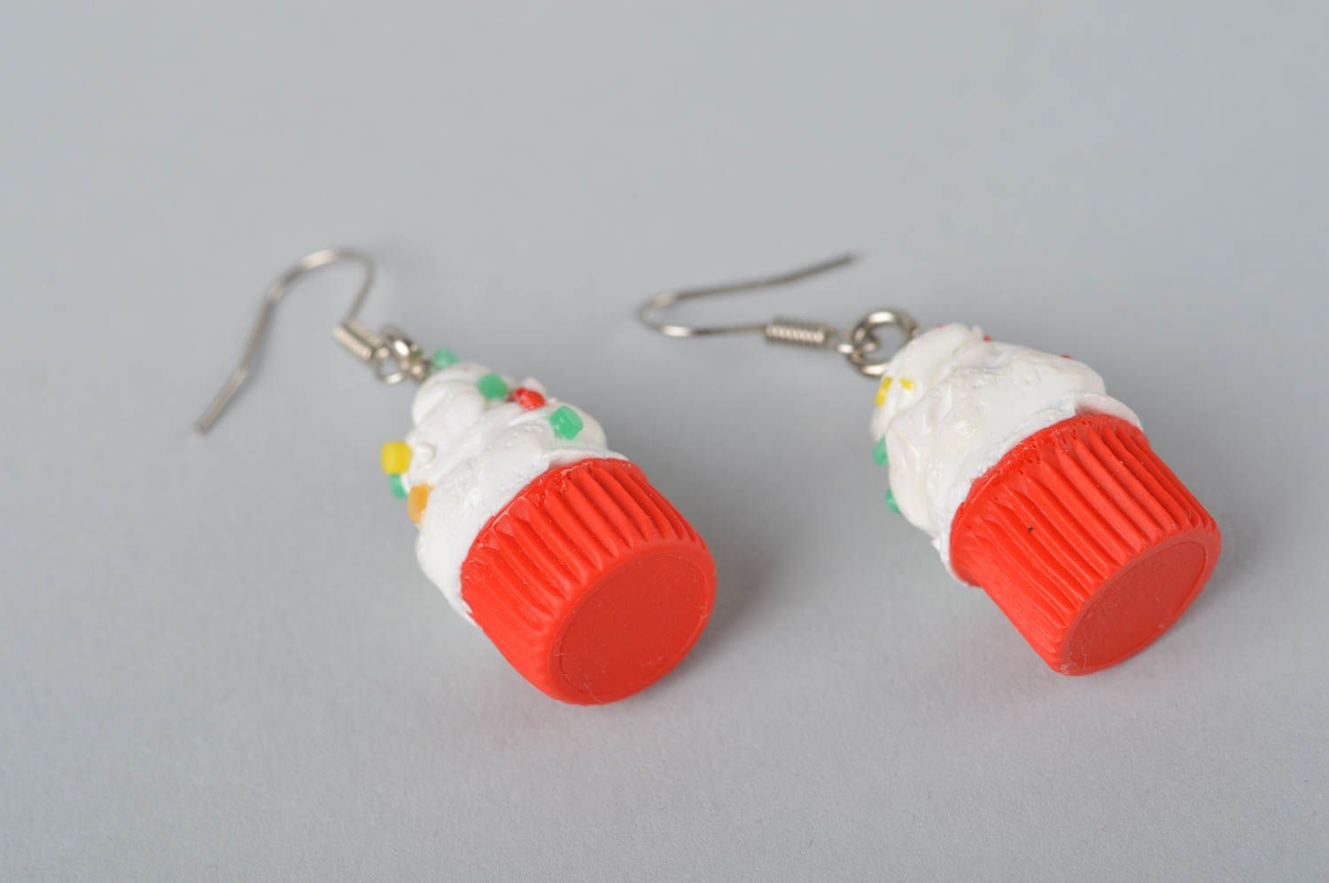 Stylish handmade plastic earrings molded funny earrings polymer clay ideas photo 5