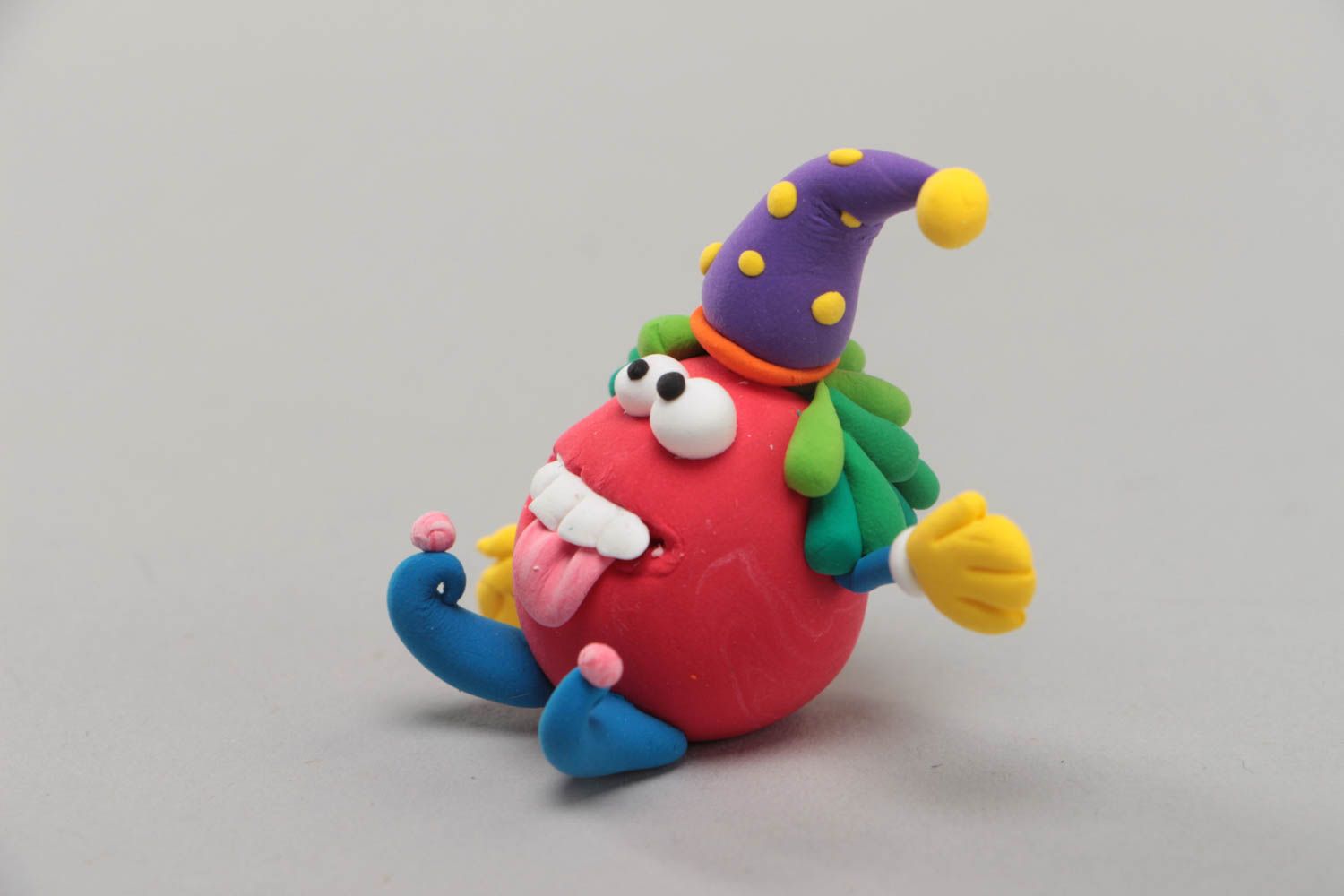 Künstlerische Figur Clown aus Polymer Ton lustig niedlich zum Kinder Geschenk foto 3