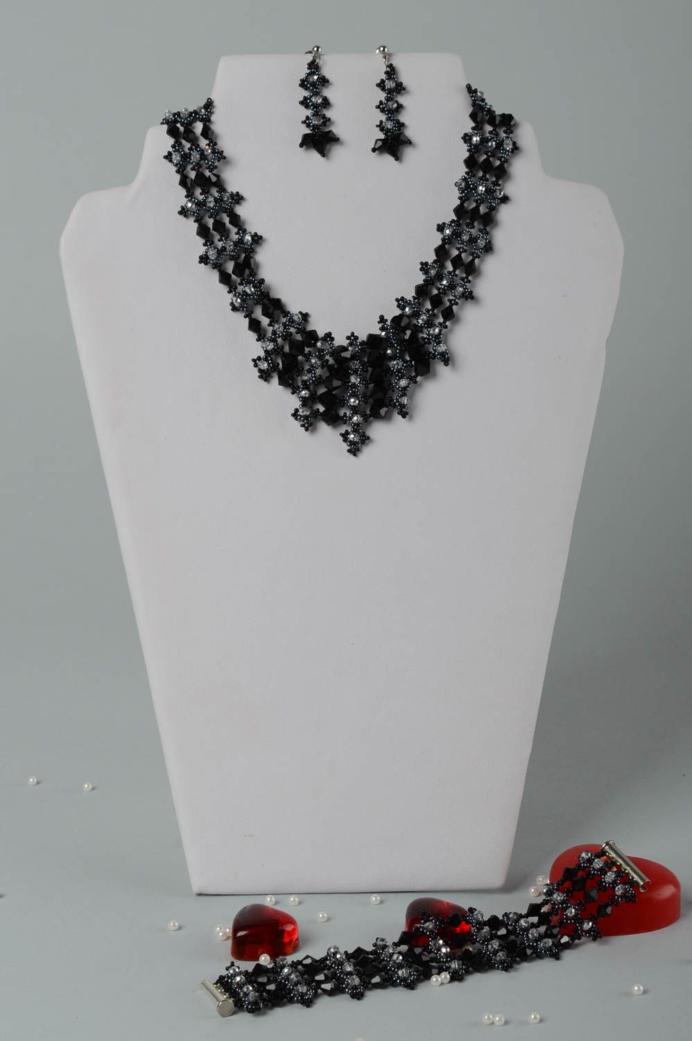 Handmade necklace designer earrings stylish bracelet jewelry set for women photo 1