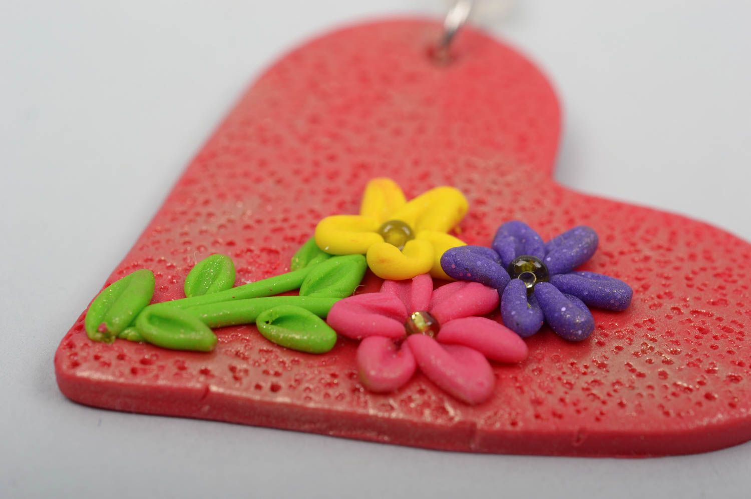 Handmade jewelry heart earrings polymer clay dangling earrings gifts for girls photo 3