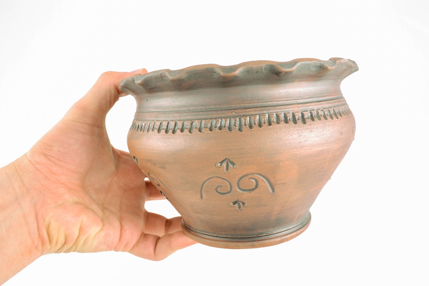 Handmade ceramic bowl 1,5 liters photo 2