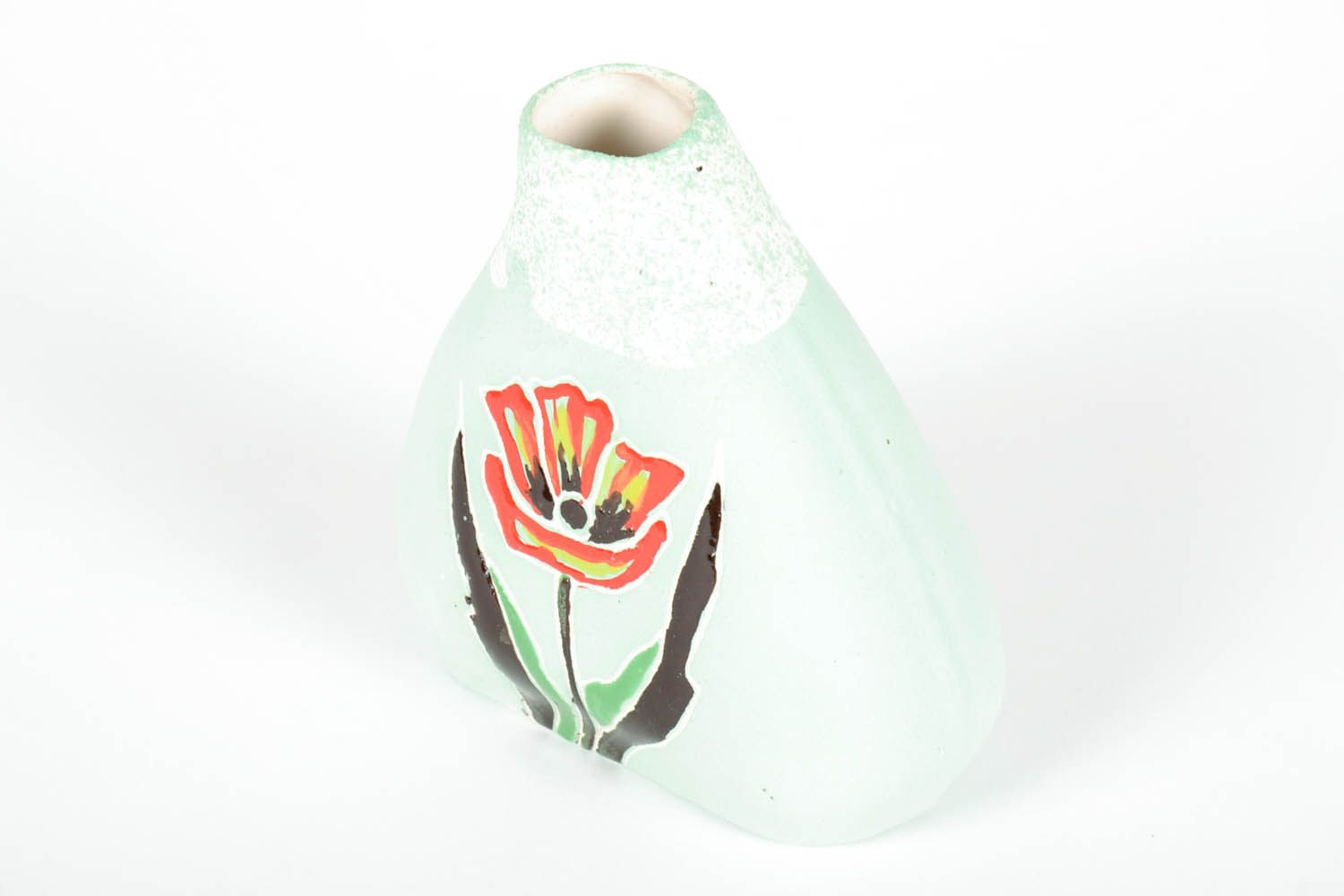 5,5 inches handmade floral design flower vase 0,5 lb photo 4