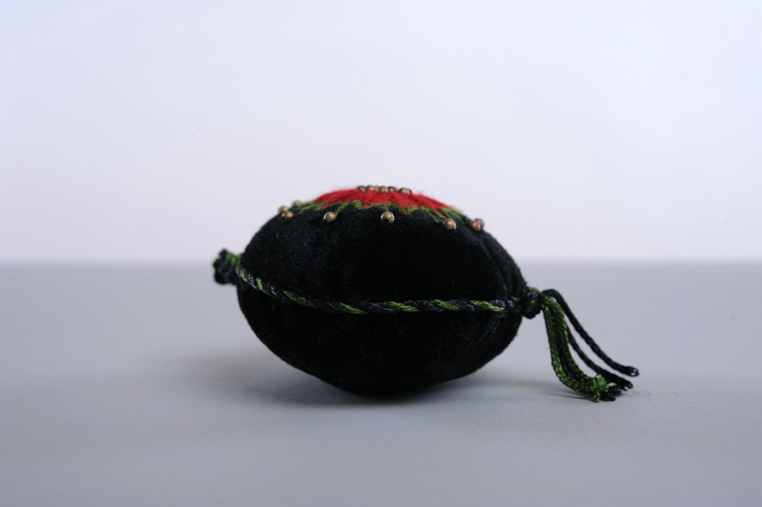 Velvet pin cushion with embroidery photo 5