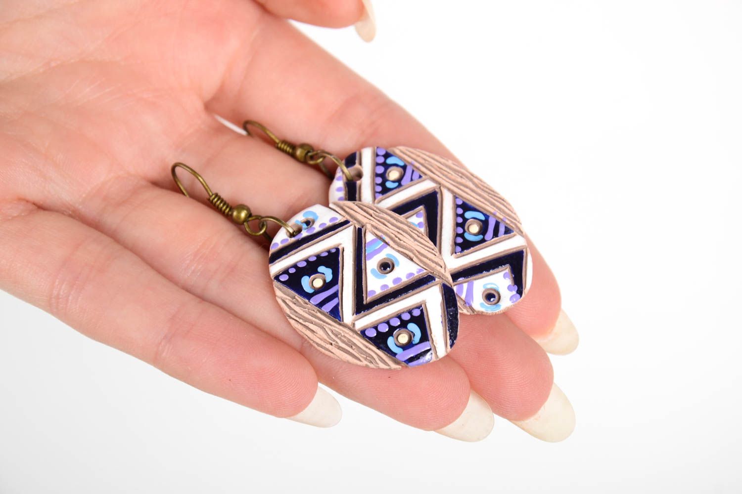Juwelier Modeschmuck Handmade Ohrringe Schmuck aus Keramik Geschenk für Frauen foto 2