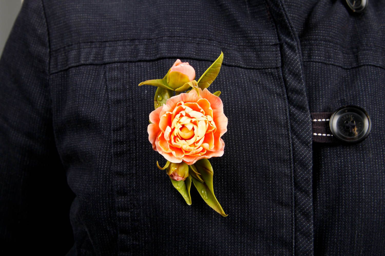 Handmade Blumen Brosche Designer Schmuck stilvolles Accessoire Geschenk für Frau foto 5