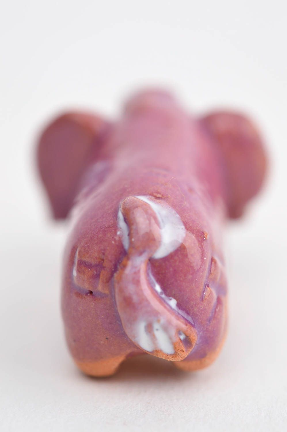 Handmade Deko Ton Tier Keramik Deko Geschenk Idee lila Elefant ausgefallen foto 9
