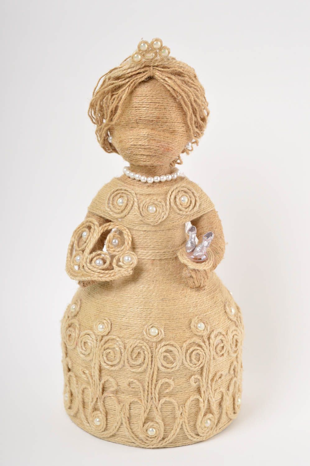 Кукла ручной работы декор для дома кукла из шпагата статуэтка фигурка Золушка фото 2