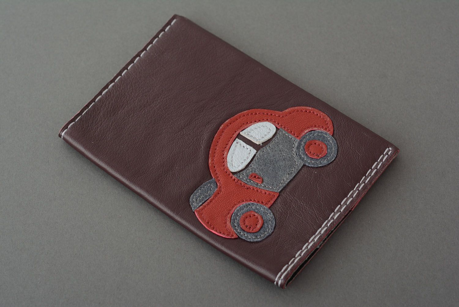 Leather passport cover photo 1