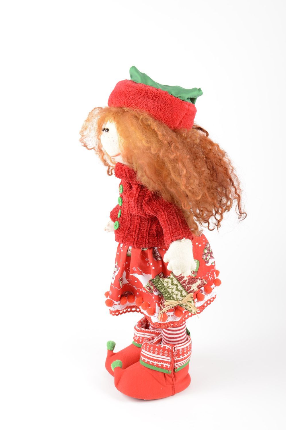 Muñeca de tela hecha a mano juguete decorativo para casa regalo original  foto 3