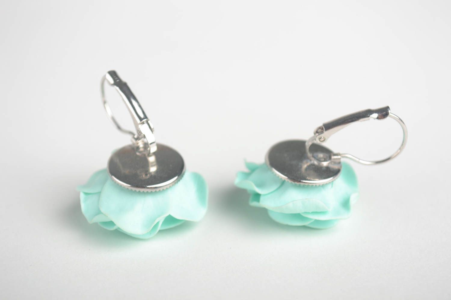 Unusual handmade plastic earrings flower earrings beautiful jewellery gift ideas photo 2