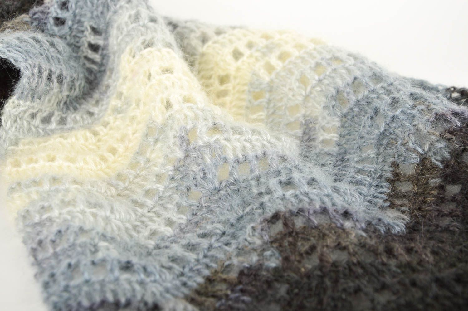 Handmade Damen Schal gemustert modisches Accessoire Schal aus Wolle ungewöhnlich foto 4