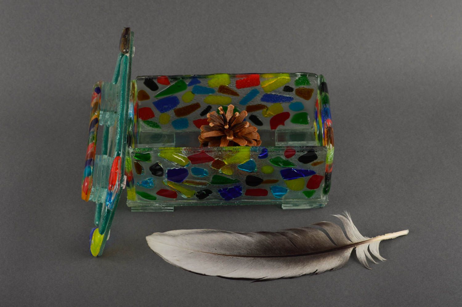 Joyero original hecho a mano de vidrio caja para joyas regalo para mujer foto 1