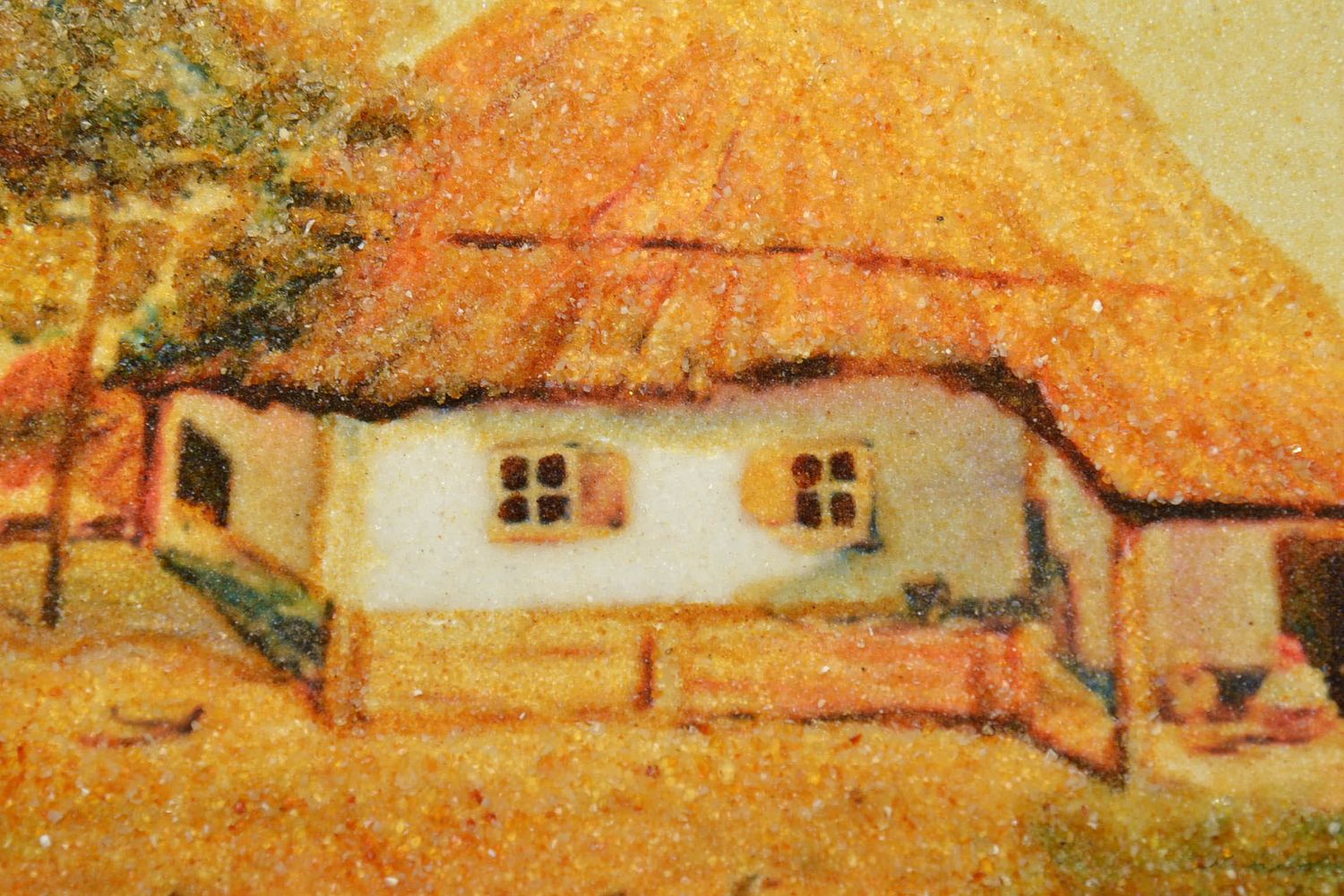 Картина на стену из янтаря Родной дом фото 3