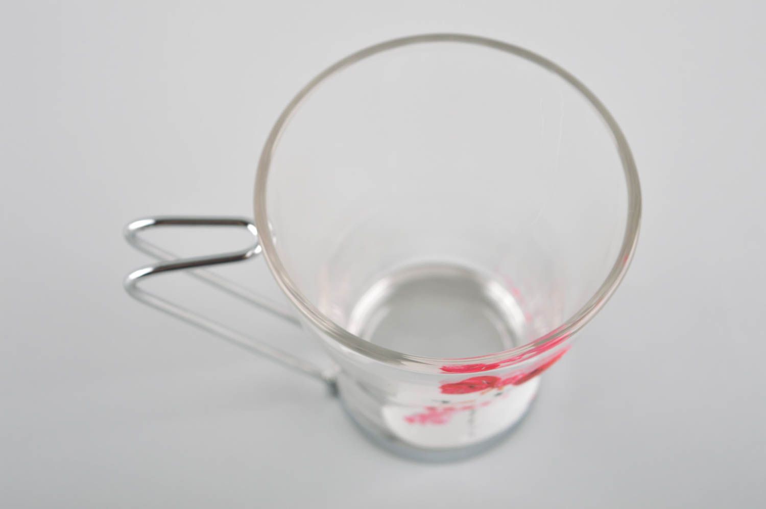 Чайная чашка кружка для чая ручной работы стеклянная чашка расписная прозрачная фото 4