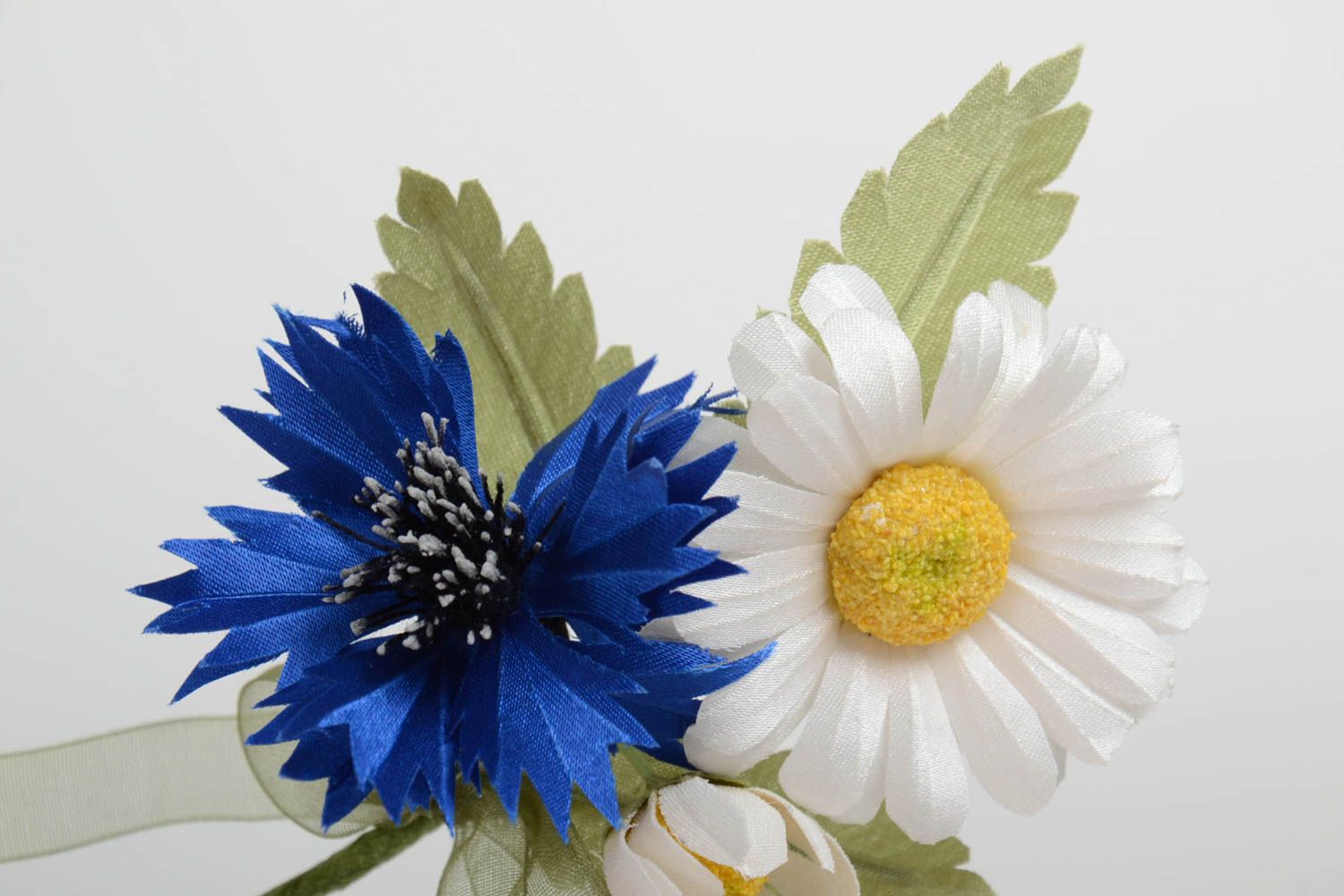 Künstlerische Textil Brosche mit Blumen und Blättern handmade Schmuck für Frauen foto 5