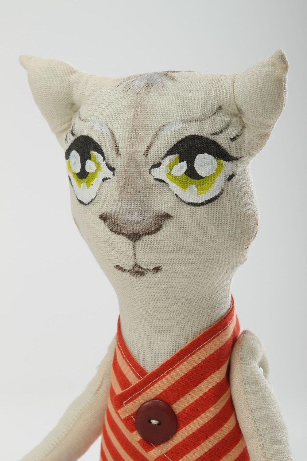 Peluche artesanal decoración de interior juguete original Gato en traje foto 5