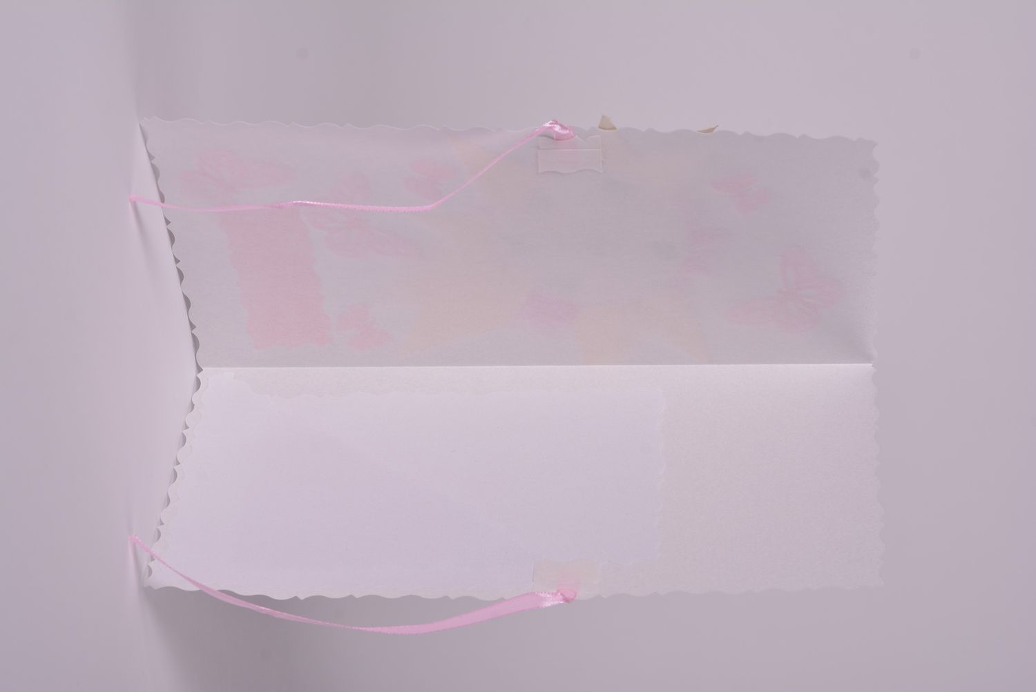 Carte de voeux fait main rose blanc en carton design délicat Cadeau original photo 5