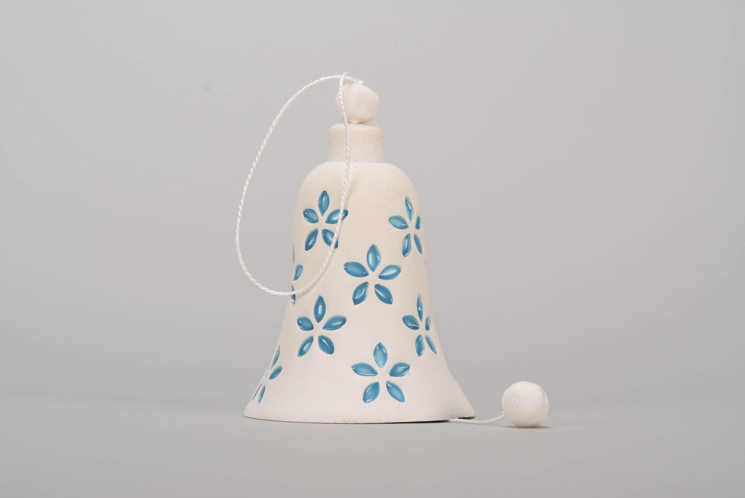 White clay bell with stamping photo 3