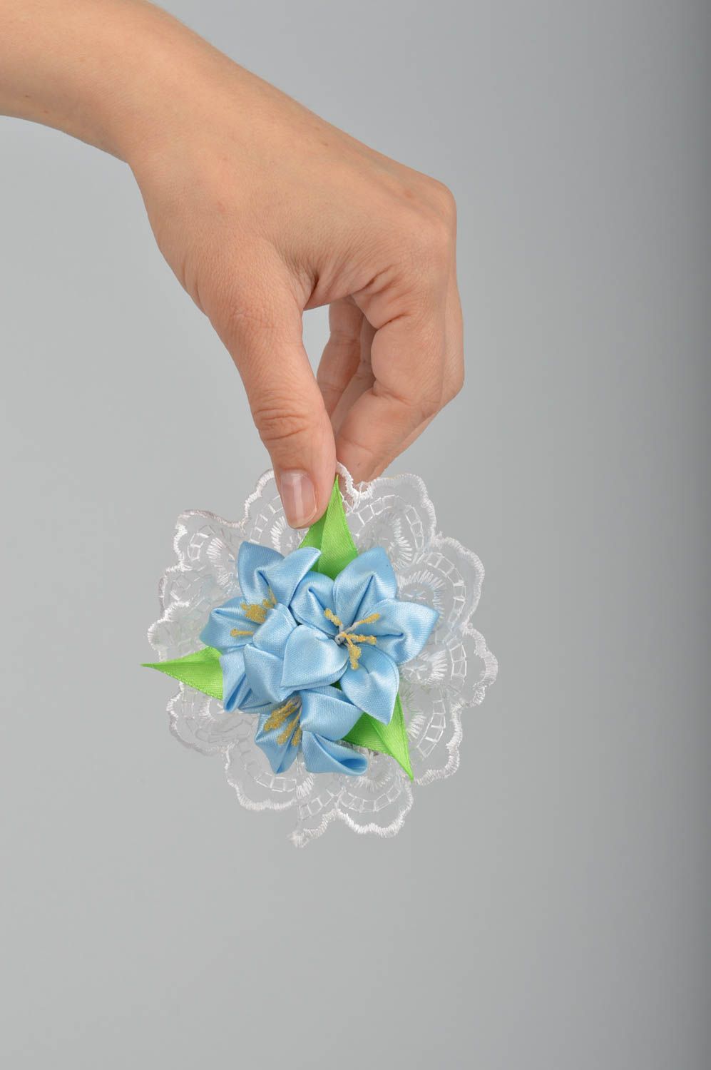 Broche original hecho a mano de color azul accesorio de moda regalo para mujer foto 3