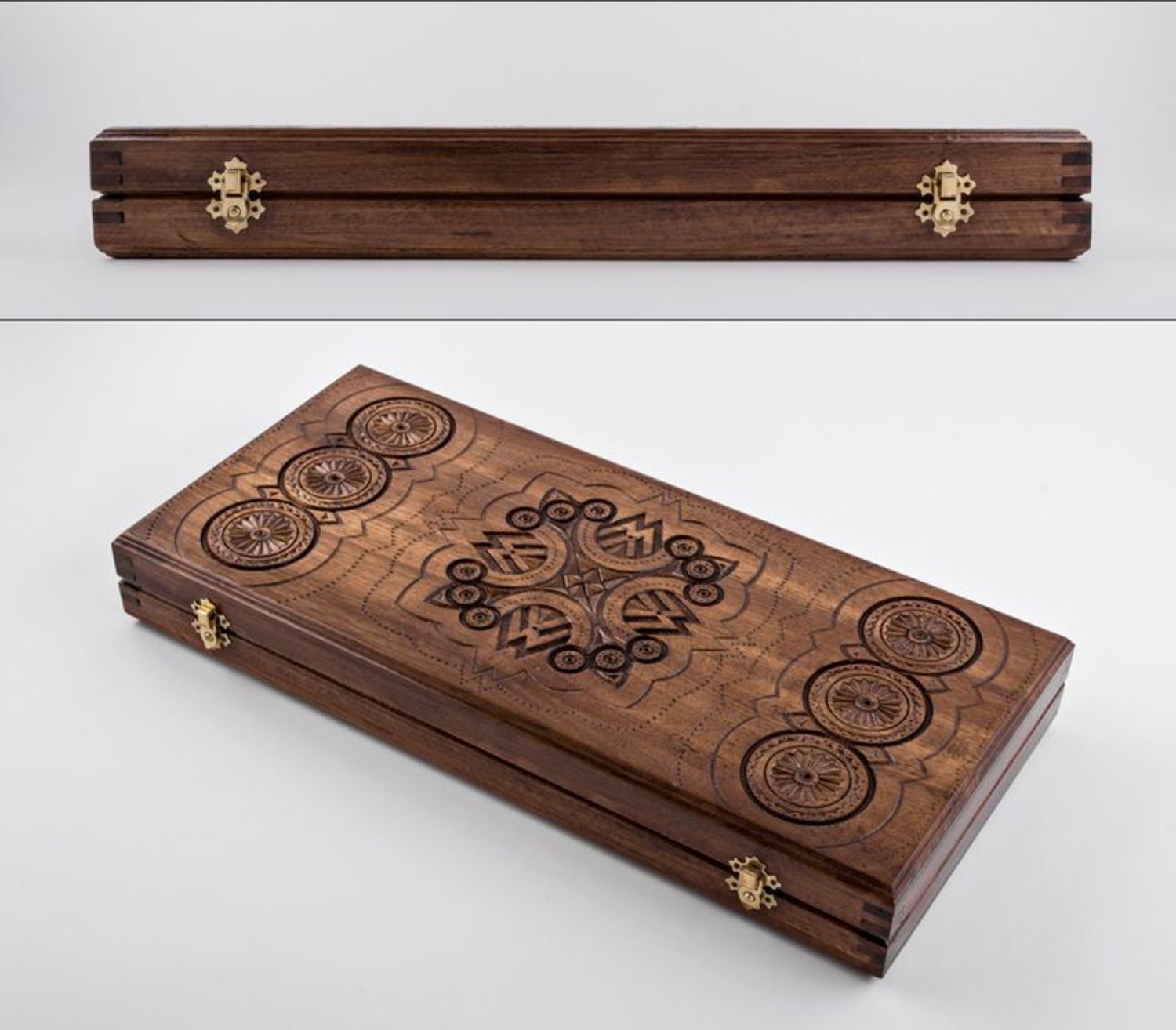 Handmade wooden backgammon photo 2