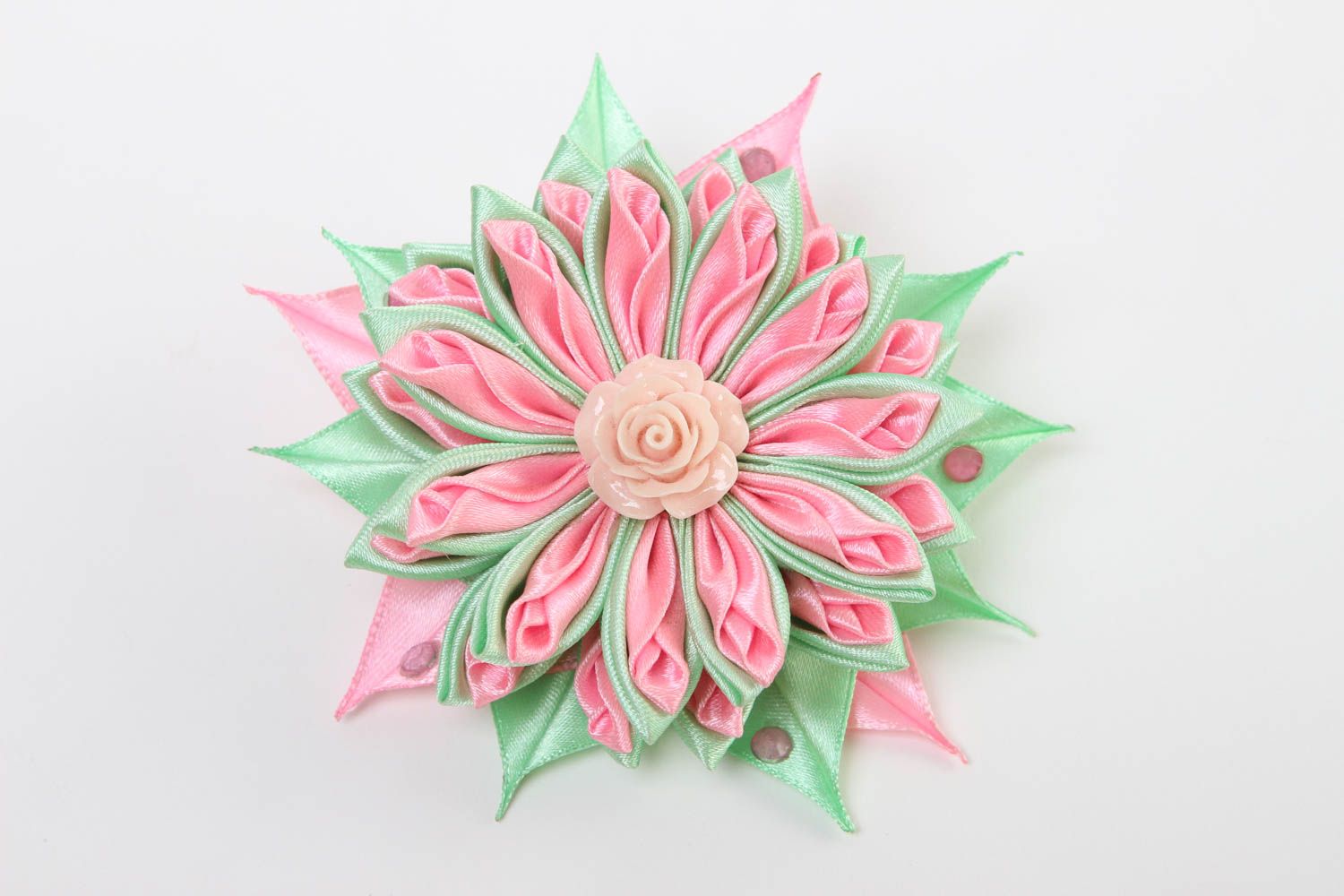 Handmade hair clip kanzashi flowers hair accessories for girls gifts for girls photo 2