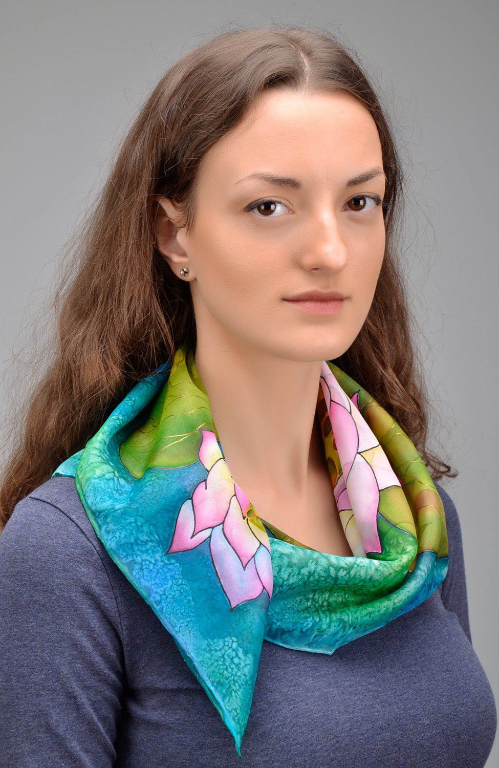 Шелковый платок Лилии фото 5