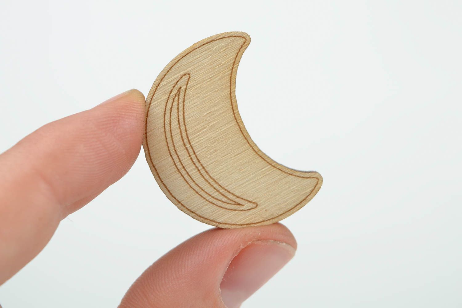 Handgemachte Figur zum Bemalen Holz Rohlinge Miniatur Figur Mond schön grell foto 2