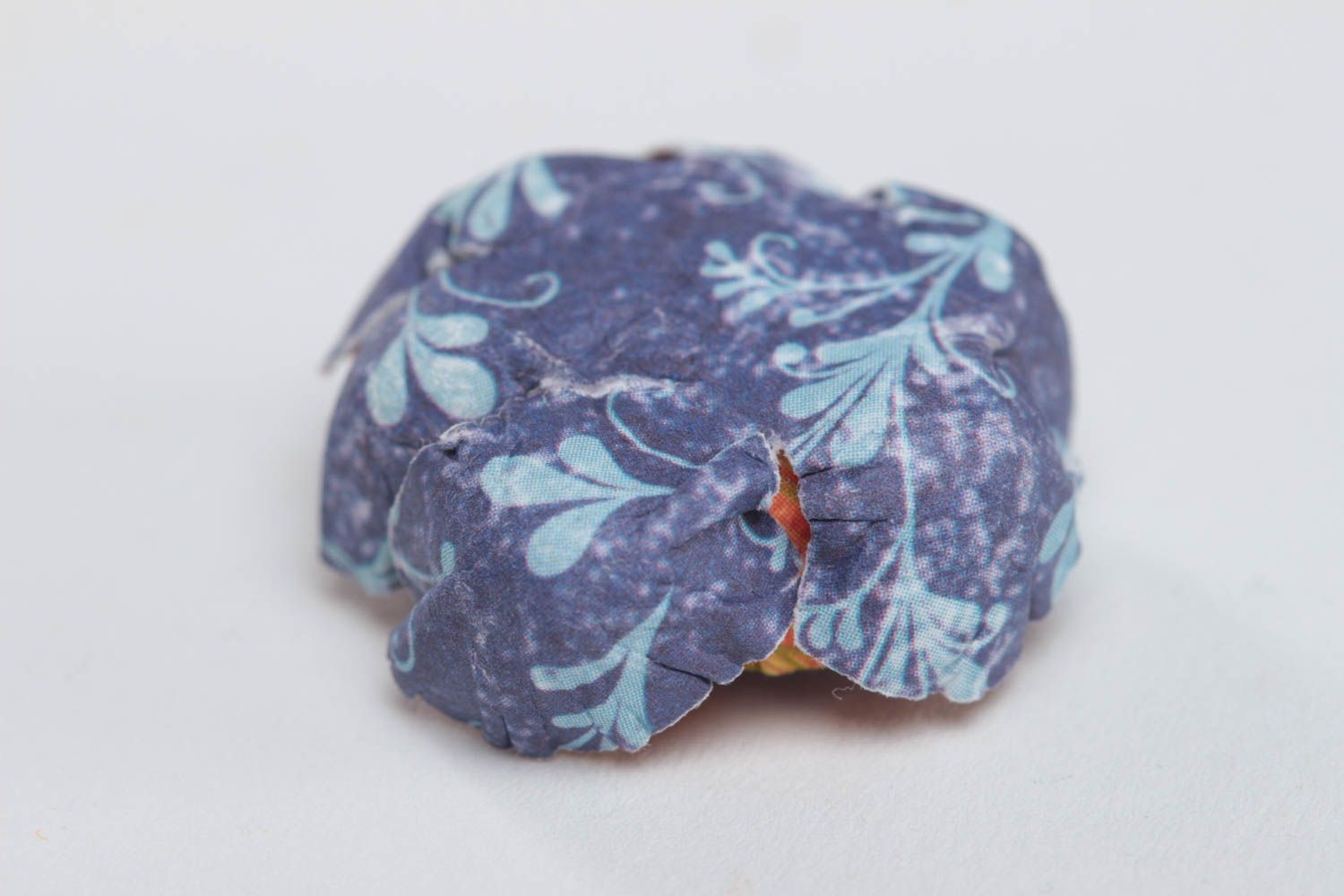 Handmade volume blue small paper flower for scrapbooking painted with watercolor photo 4