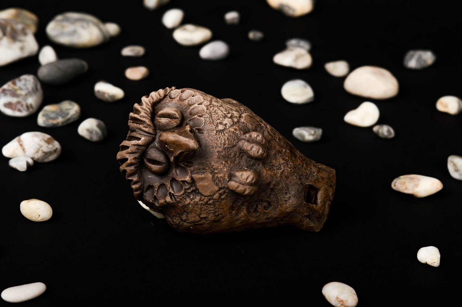 Свистулька из глины ручной работы керамическая свистулька сова глиняная игрушка фото 1