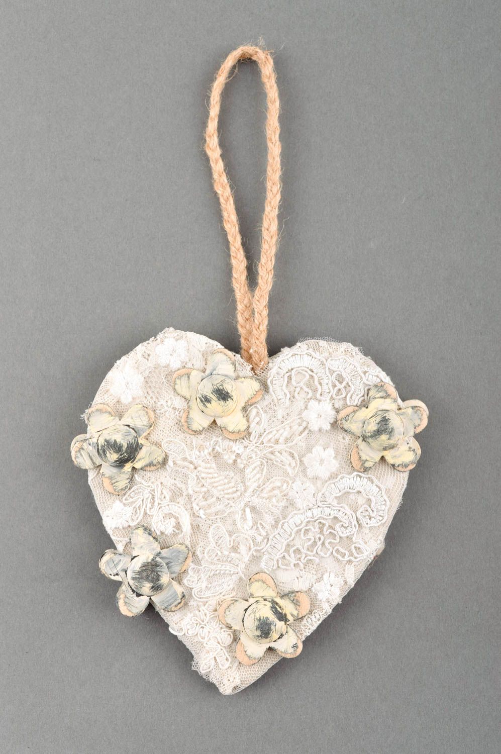 Colgante artesanal en forma de corazón decoración de pared regalo original foto 1
