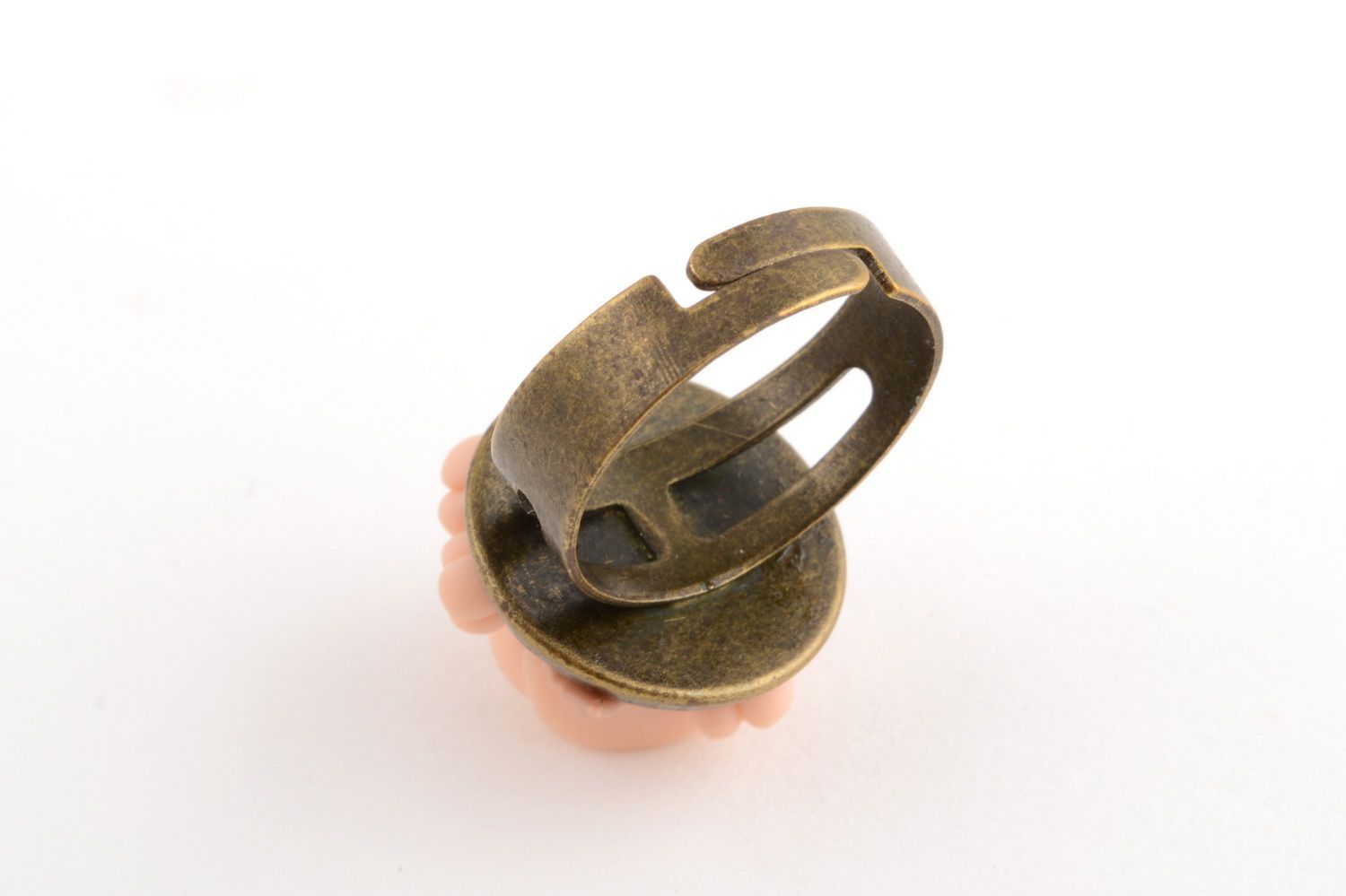 Blumen Ring aus Polymer Ton in Orange handmade Accessoire Geschenk Damen Schmuck foto 4