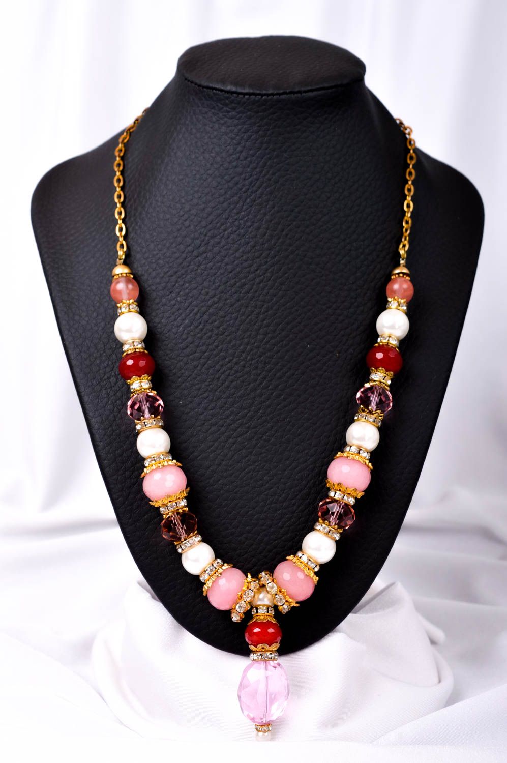 Handmade necklace designer necklace unusual accessory with stones gift ideas photo 1