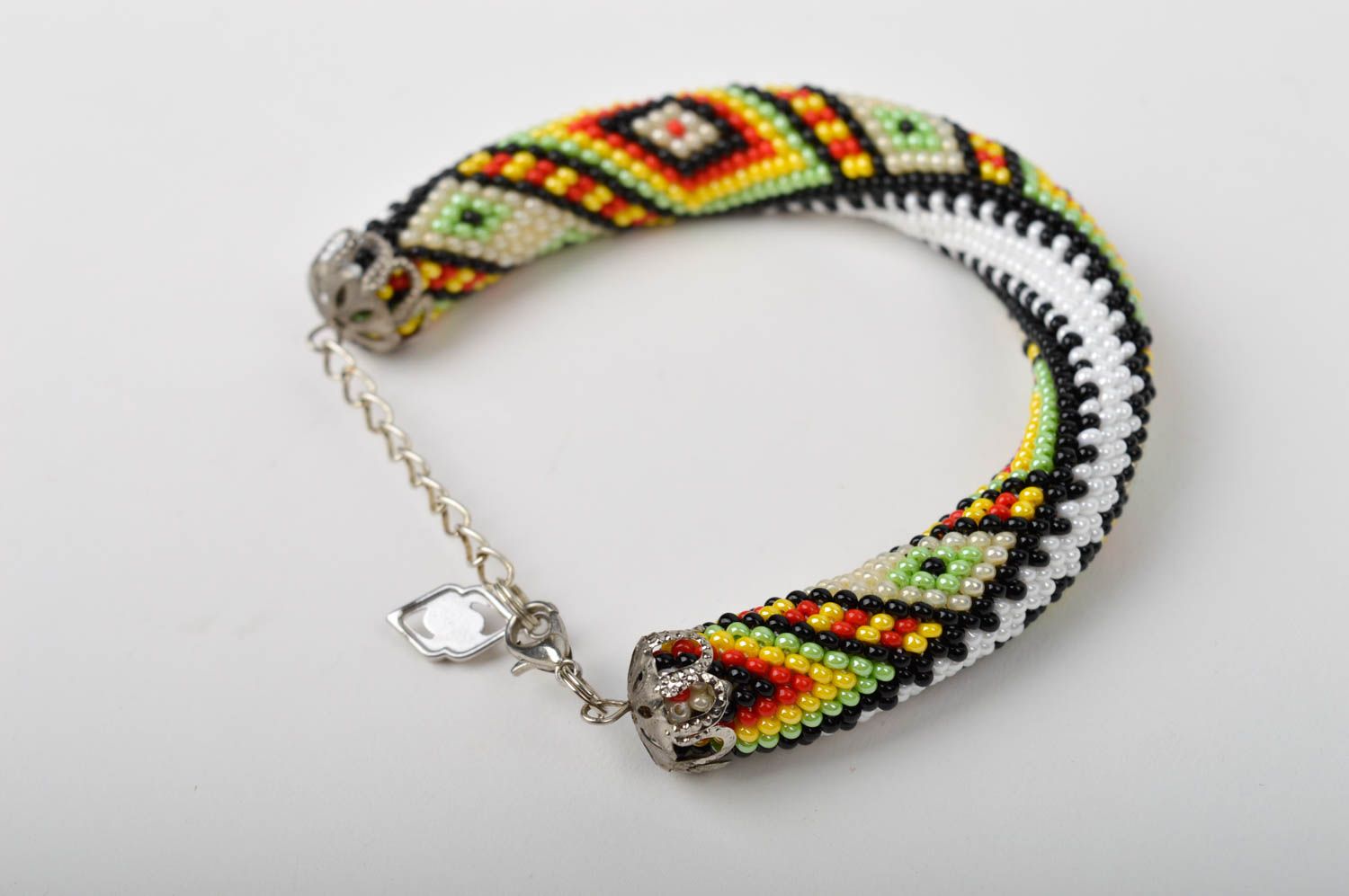 Bracelet perles de rocaille Bijou fait main motif géométrique Cadeau pour femme photo 5