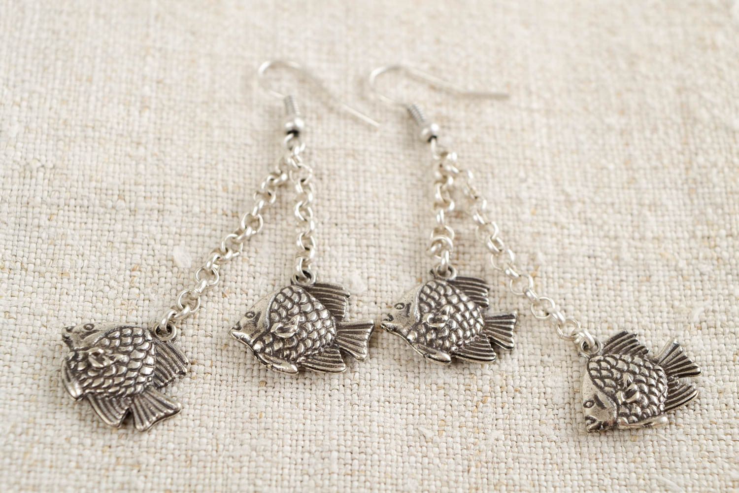 metal fish earrings fashion designer hand made accessories women gift  photo 1