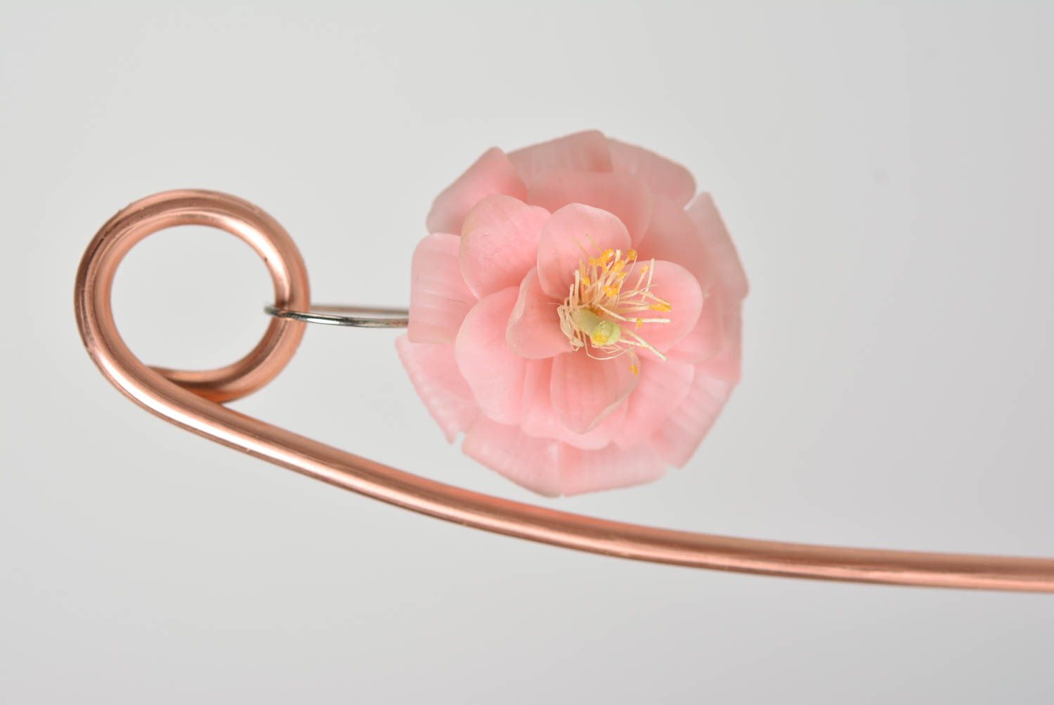 Beautiful handmade molded polymer clay flower earrings pink designer photo 5