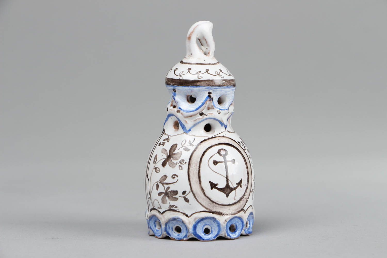 Ceramic bell with marine motifs photo 1