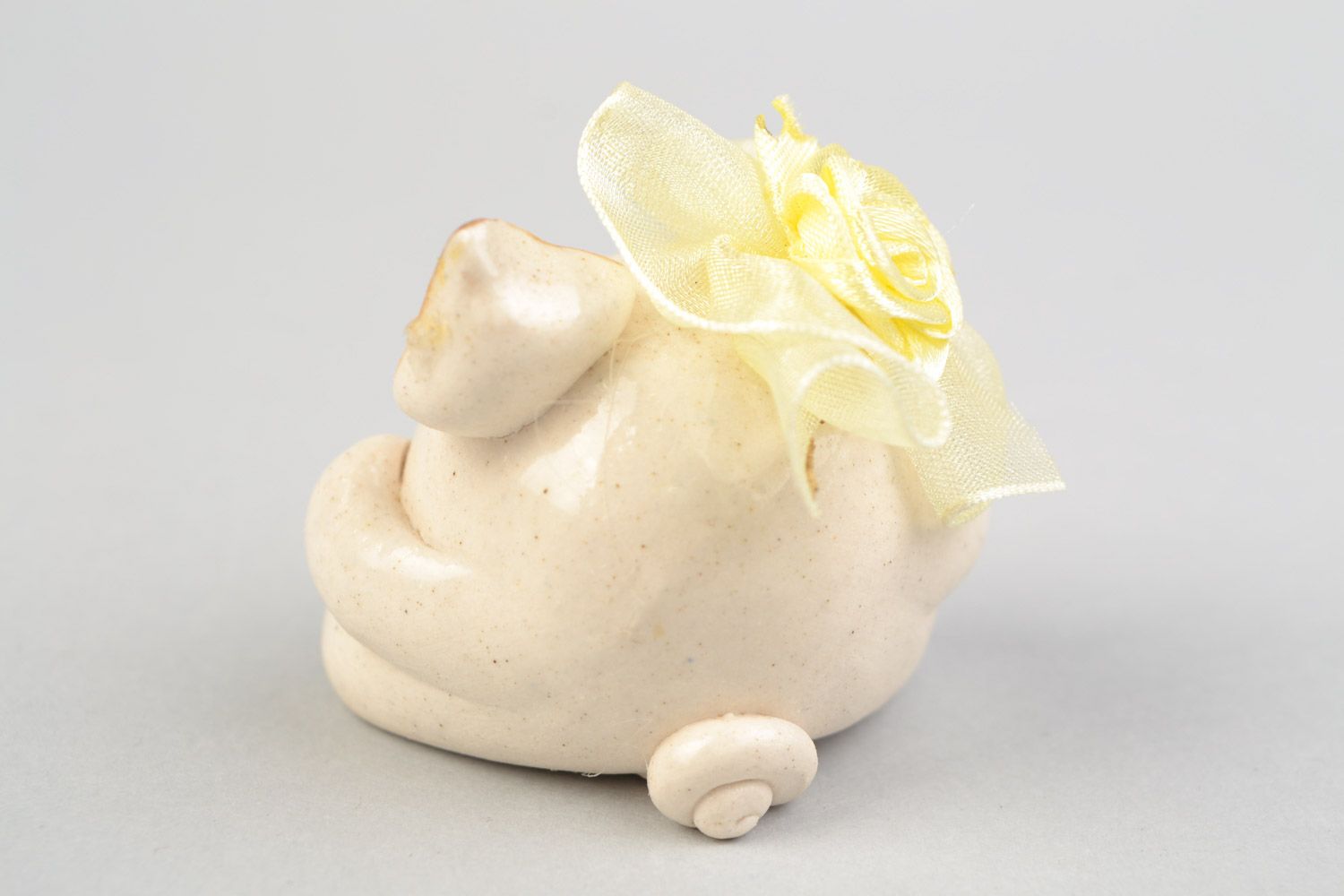 Kleine handmade Keramik Figur aus Ton Schwein mit Glasur bemalt Souvenir foto 5