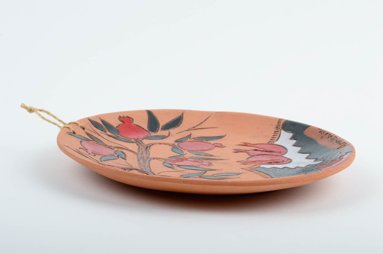 Teller Keramik handgemacht Teller bemalt Keramik Teller bunt für Interieur  foto 3