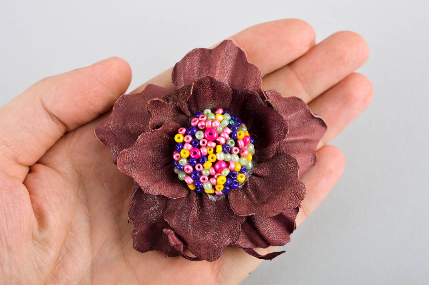 Broche hecho a mano accesorio de moda con forma de flor regalo original  foto 5