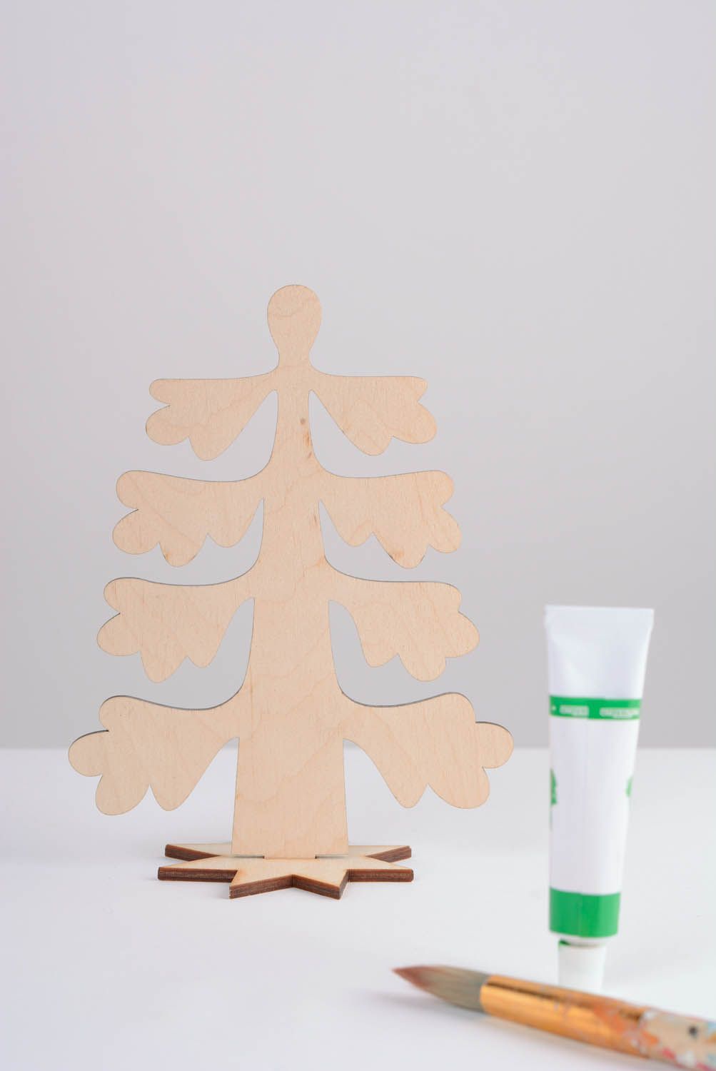 Peça em branco artesanal para pintura Árvore de Natal foto 1