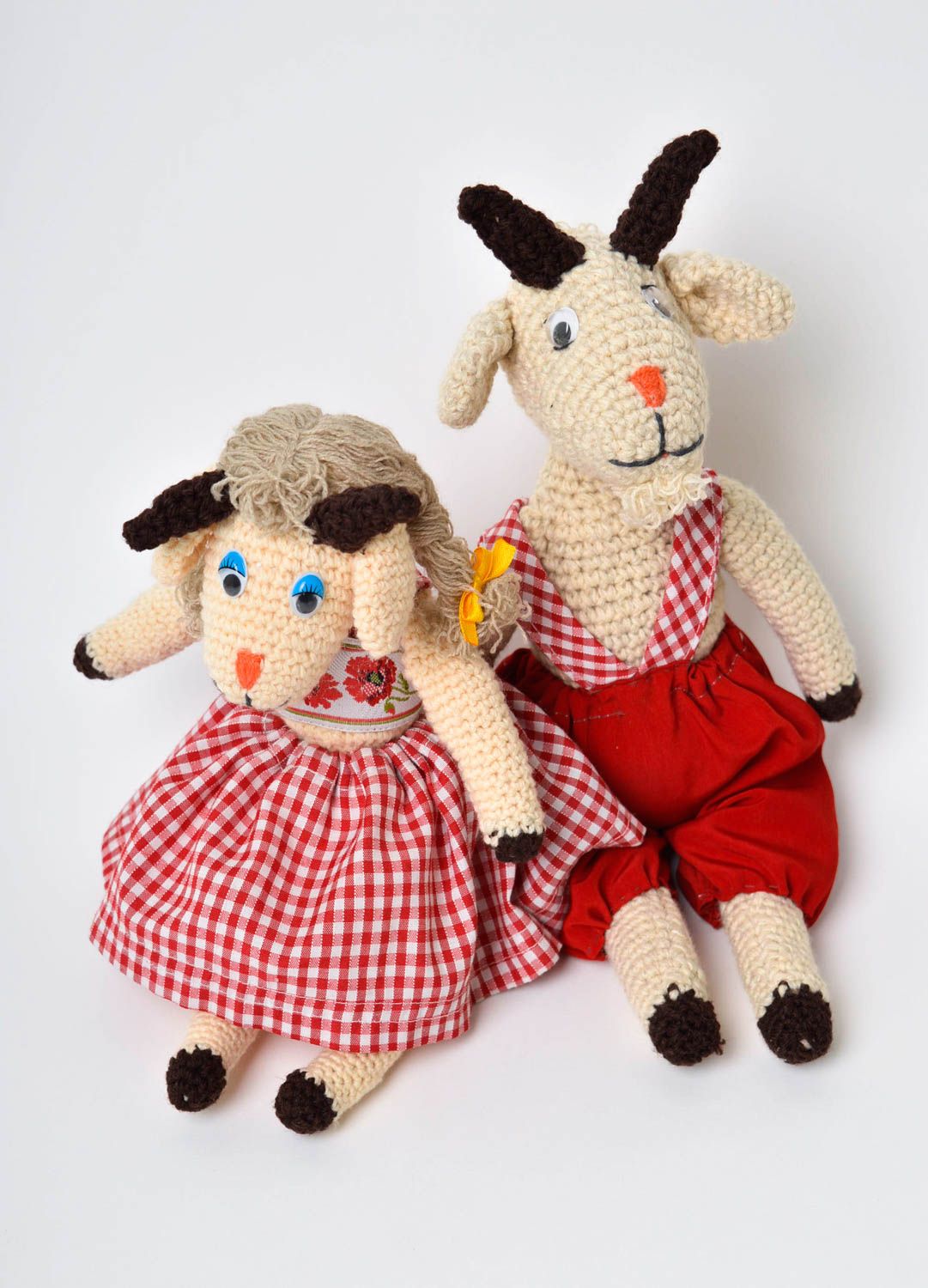 Stofftiere Ziegen handmade Spielsachen für Kinder Geschenk Ideen 2 Stück  foto 2