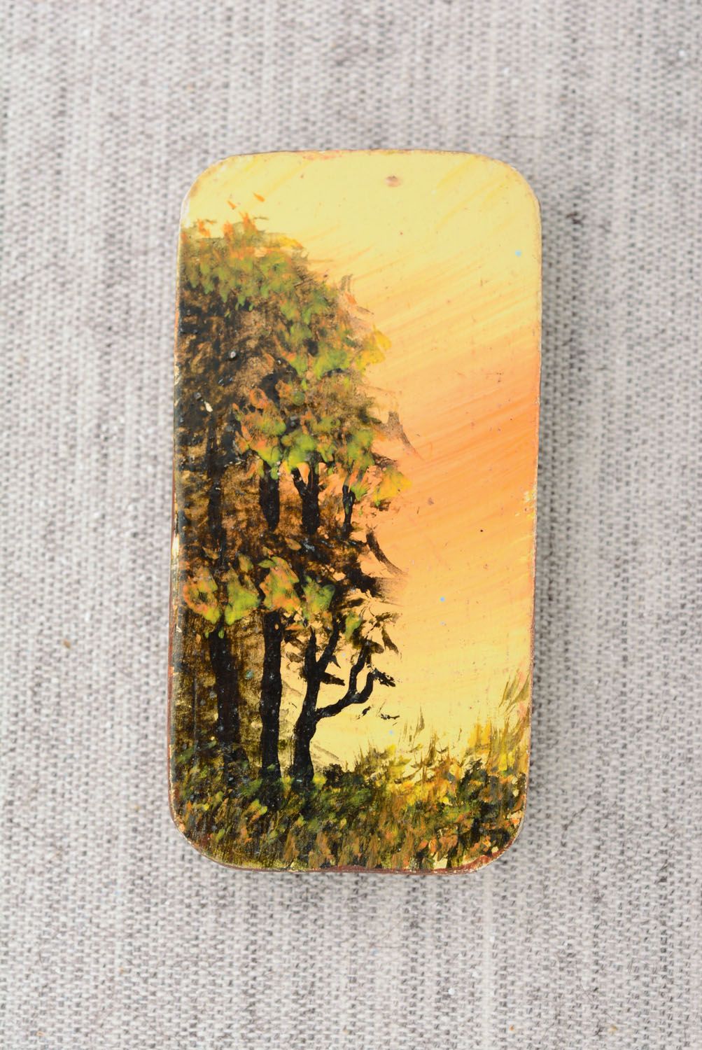 Kühlschrank Magnet aus Holz Sonnenuntergang foto 4