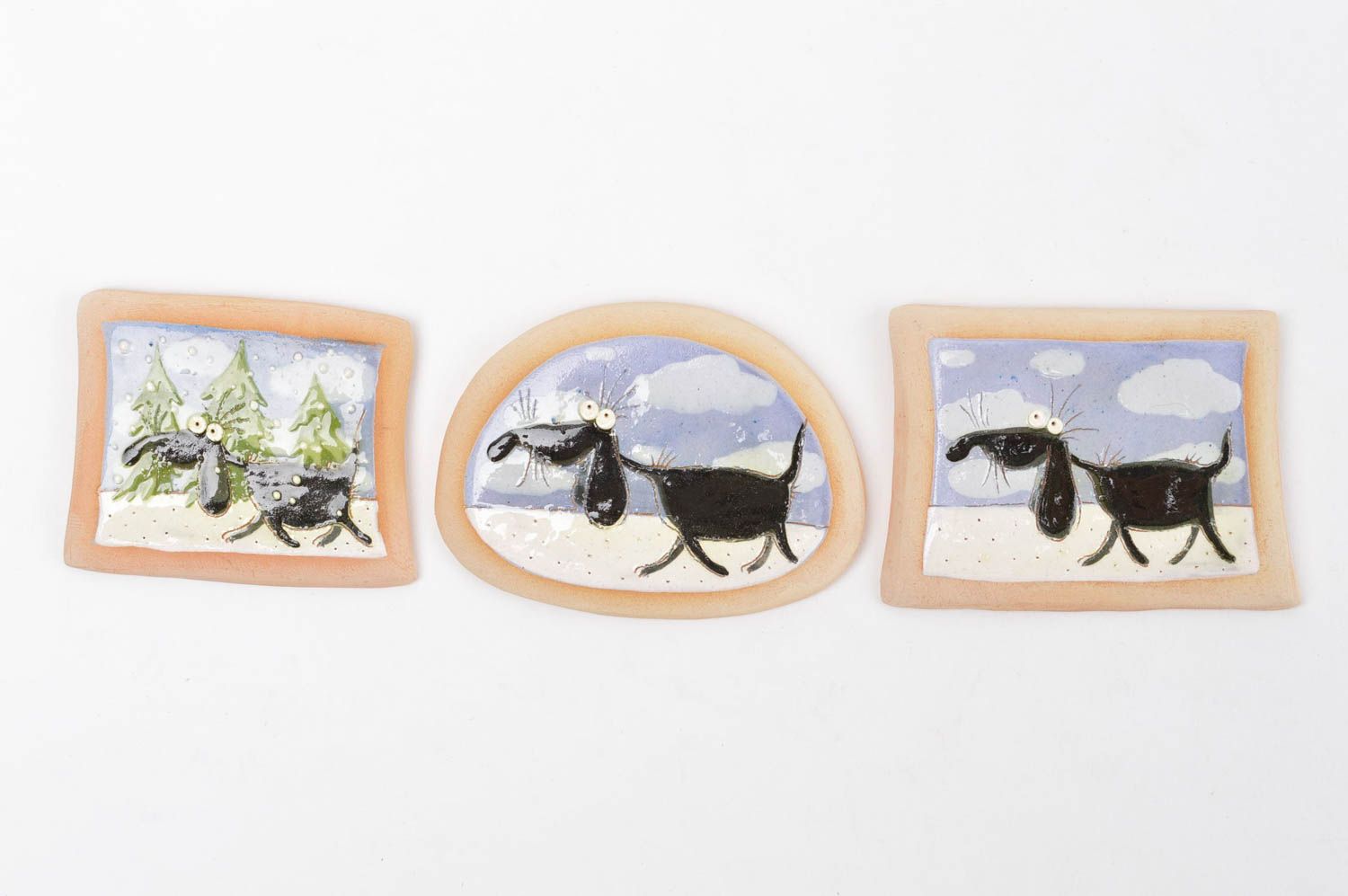 Handmade fridge magnet cool fridge magnets funny clay magnets 3 pieces photo 2
