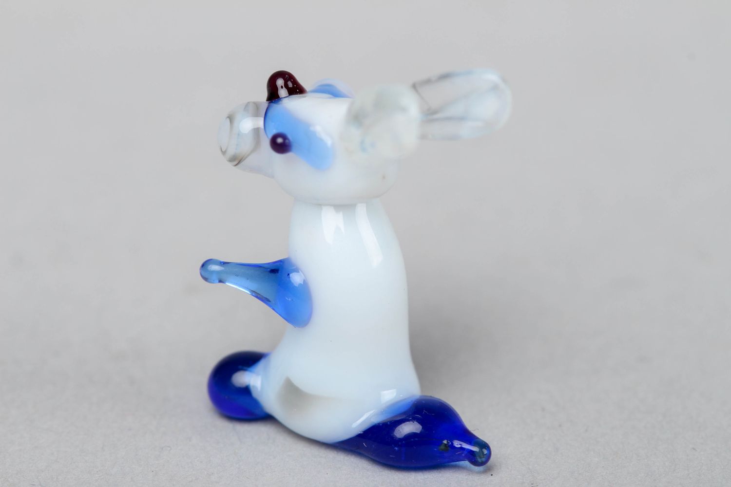 Figurine lièvre en verre au chalumeau faite main photo 2