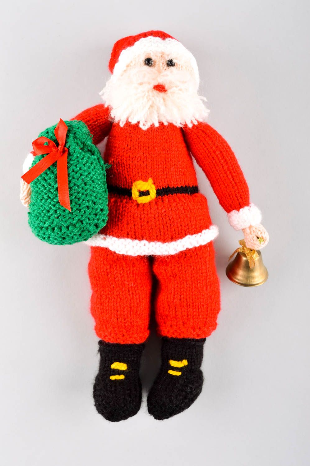Poupée Père Noël Jouet fait main tricoté original joli mou petit Déco Noël photo 2
