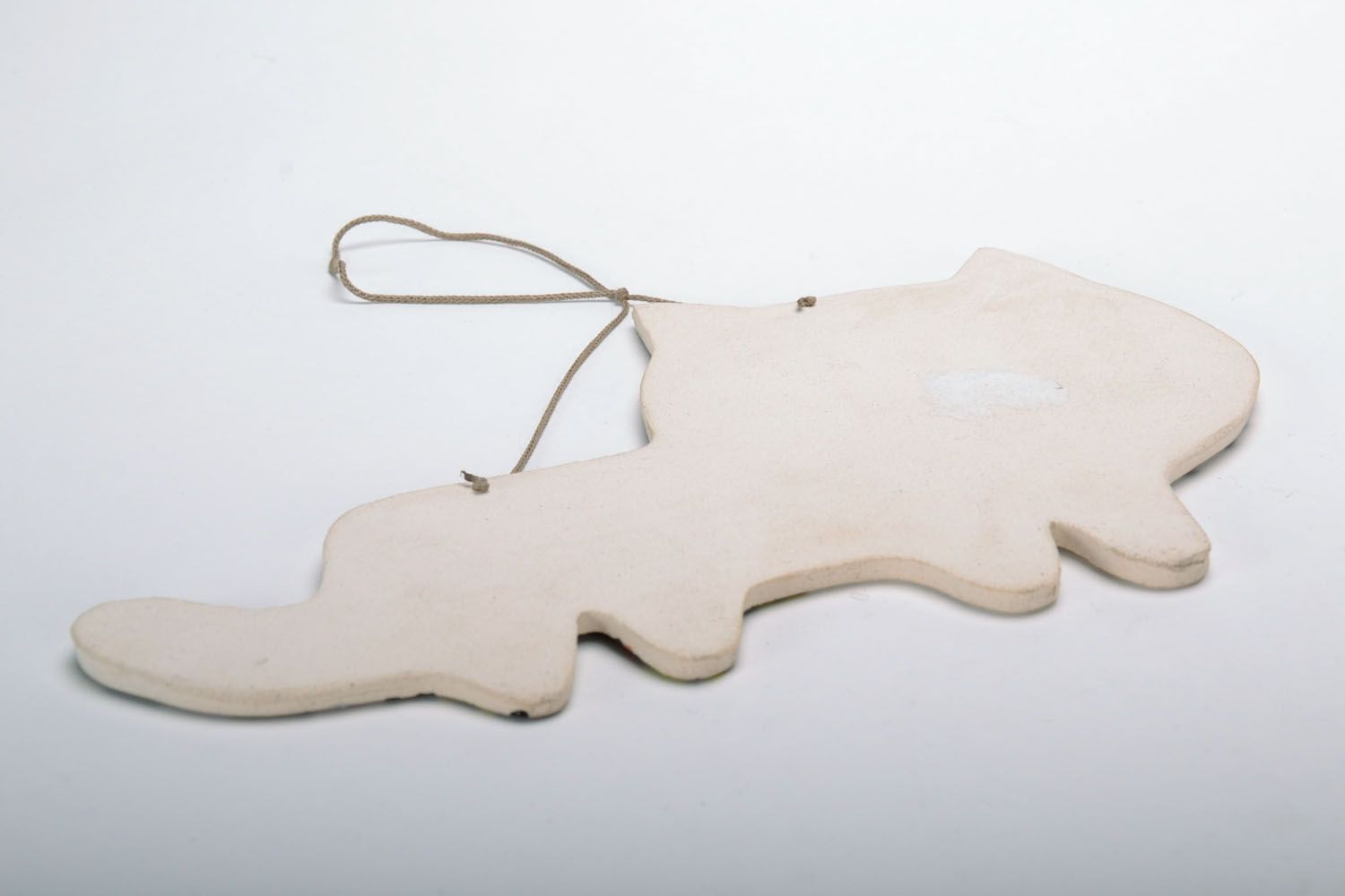 Suspension décorative Chat gris en argile faite main photo 3