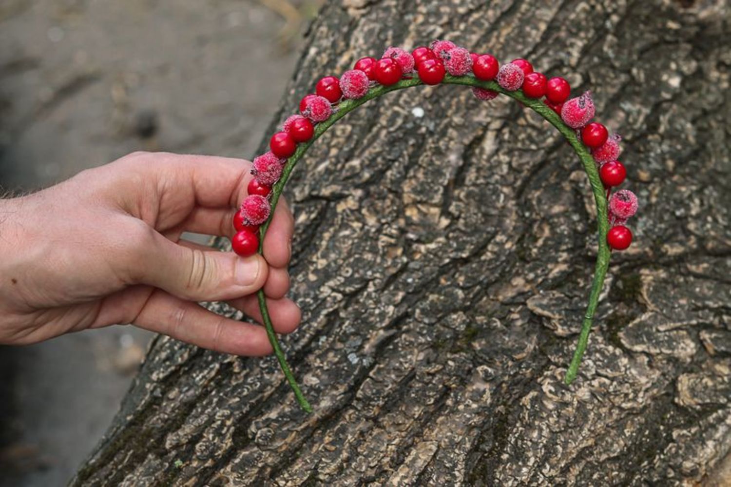 Wreath headband Cranberry in sugar photo 5