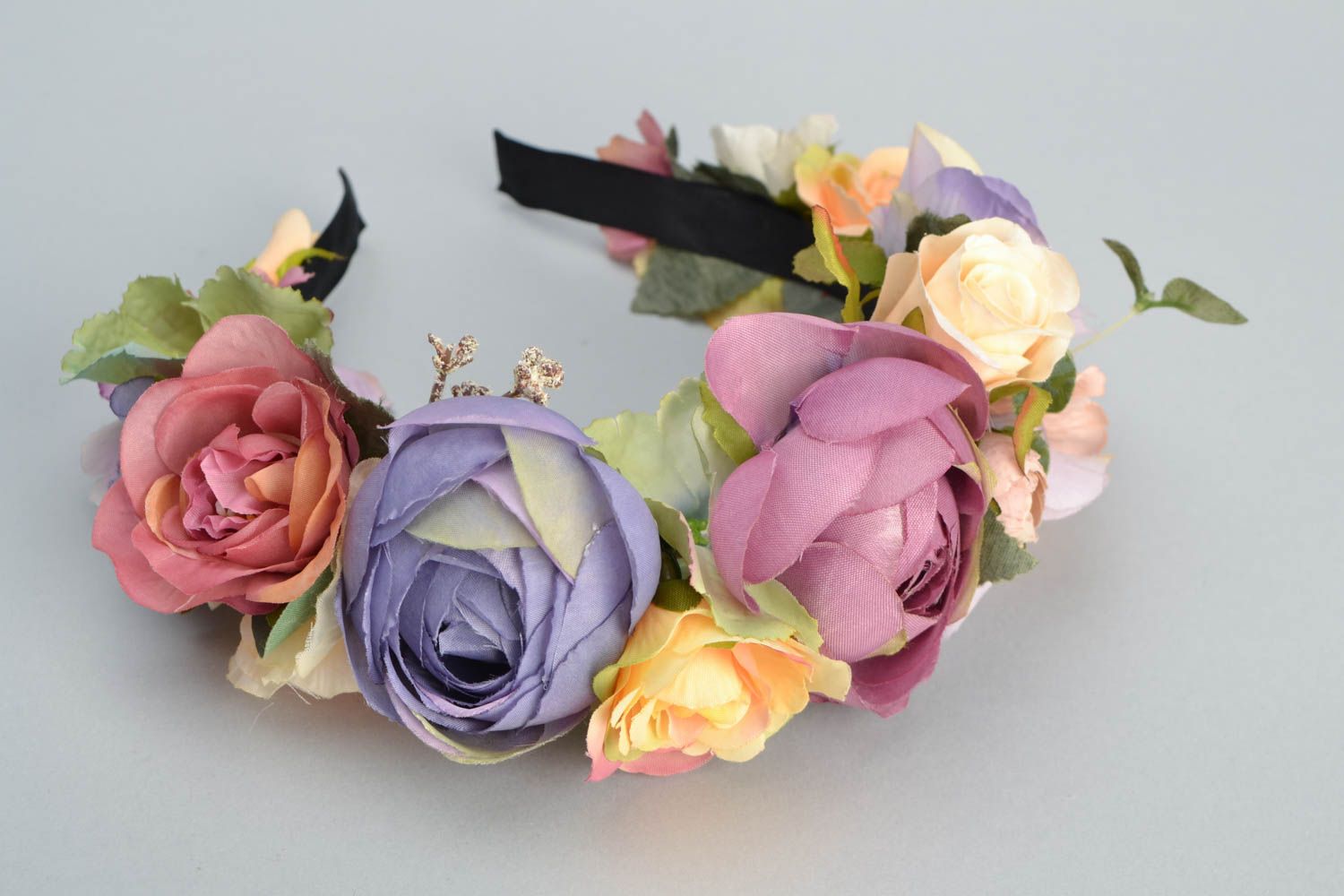 Handmade floral headband photo 3